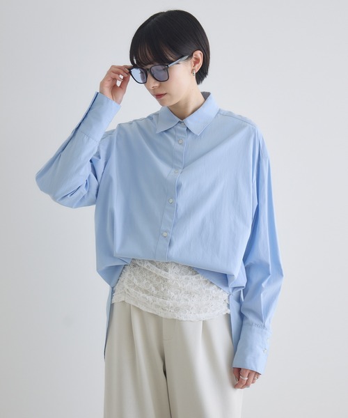 Paradise Picnic（パラダイスピクニック）の「cloche タックイン風カラーシャツ（シャツ/ブラウス・レディース・ブルー/ホワイト/イエロー・FREE）」の12枚目の写真