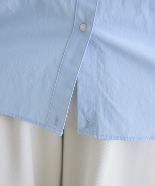 Paradise Picnic（パラダイスピクニック）の「cloche タックイン風カラーシャツ（シャツ/ブラウス・レディース・ブルー/ホワイト/イエロー・FREE）」の4枚目の写真