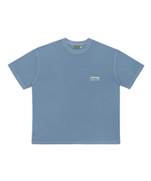 Pigment Dyed T-shirt(Unisex) / Small S.L.C Logo - Sky Blue
