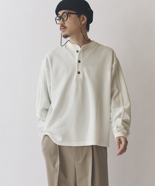 Lui's（ルイス）の「鹿の子ヘンリーネックプルオーバー（Tシャツ/カットソー・メンズ・ネイビー/ホワイト/ブラック・FREE）」の11枚目の写真