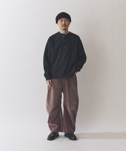 Lui's(ルイス)の「鹿の子ヘンリーネックプルオーバー(Tシャツ/カットソー・メンズ・ネイビー/ホワイト/ブラック・FREE)」の16枚目の写真