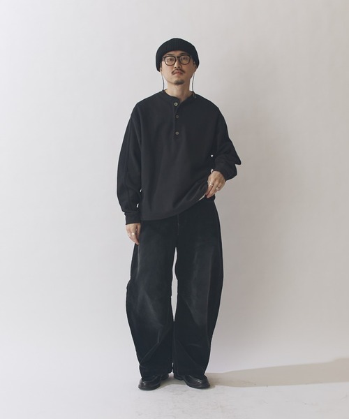 Lui's(ルイス)の「鹿の子ヘンリーネックプルオーバー(Tシャツ/カットソー・メンズ・ネイビー/ホワイト/ブラック・FREE)」の17枚目の写真