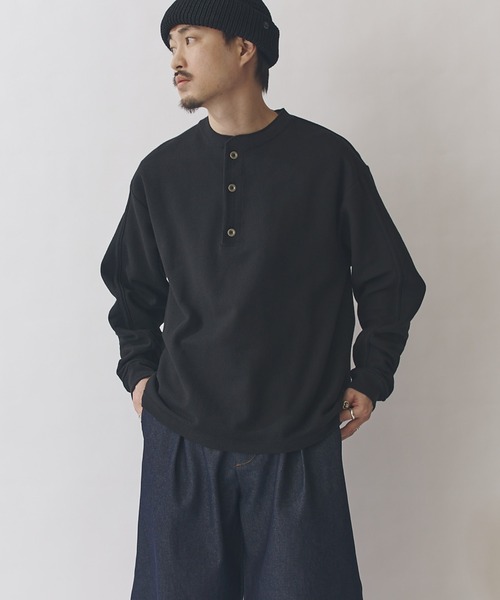 Lui's（ルイス）の「鹿の子ヘンリーネックプルオーバー（Tシャツ/カットソー・メンズ・ネイビー/ホワイト/ブラック・FREE）」の22枚目の写真