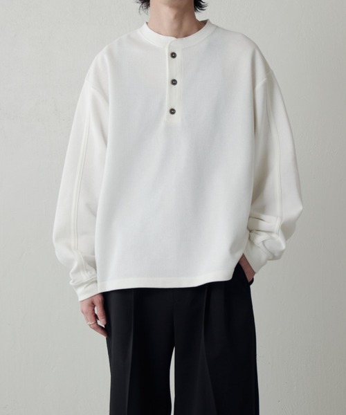 Lui's（ルイス）の「鹿の子ヘンリーネックプルオーバー（Tシャツ/カットソー・メンズ・ネイビー/ホワイト/ブラック・FREE）」の19枚目の写真