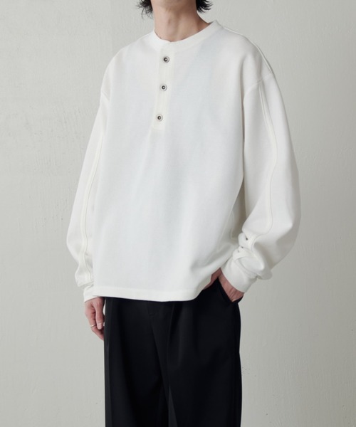 Lui's（ルイス）の「鹿の子ヘンリーネックプルオーバー（Tシャツ/カットソー・メンズ・ネイビー/ホワイト/ブラック・FREE）」の20枚目の写真