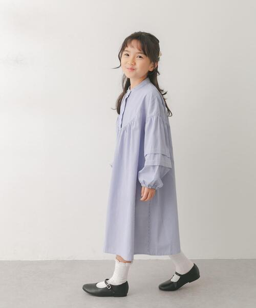 URBAN RESEARCH DOORS(アーバンリサーチドアーズ)の「切替ギャザーワンピース(KIDS)(ワンピース・キッズ・ブルー/ストライプ・105/120/135)」の2枚目の写真