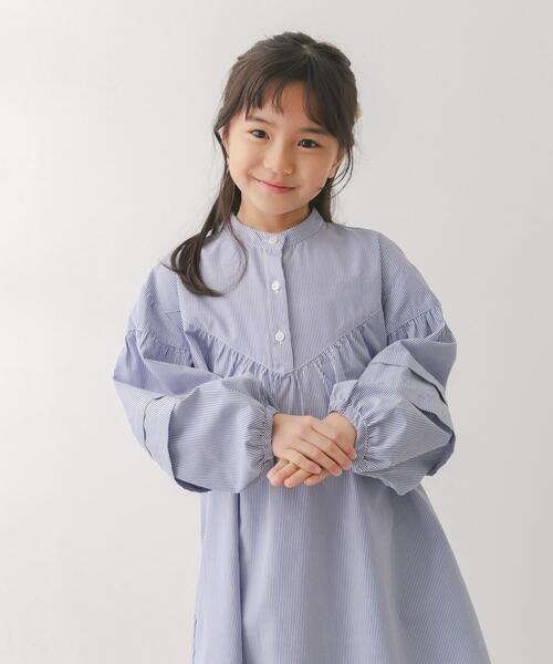 URBAN RESEARCH DOORS(アーバンリサーチドアーズ)の「切替ギャザーワンピース(KIDS)(ワンピース・キッズ・ブルー/ストライプ・105/120/135)」の16枚目の写真
