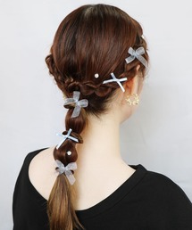 Zoule（ゾーラ）の「Zoule ゾーラ：HARU:HAIR シリーズ　Seal H－1 リボン　ストーン　シールヘア(貼るヘアーアクセ)（その他ヘアアクセサリー）」