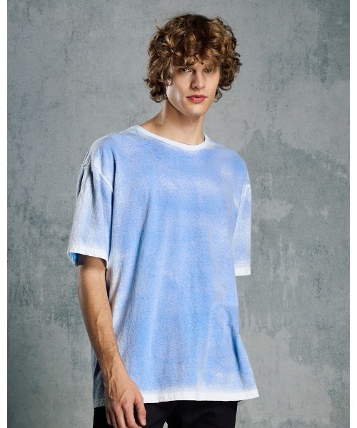 wjk(ダヴルジェイケイ)の「back-spray dye S/S(Tシャツ/カットソー・メンズ・ブラック/ブルー/オレンジ・SMALL/MEDIUM/LARGE/X-LARGE)」の2枚目の写真