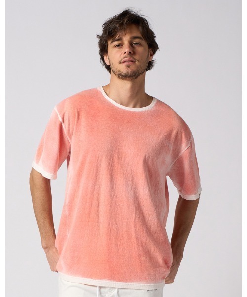 wjk(ダヴルジェイケイ)の「back-spray dye S/S(Tシャツ/カットソー・メンズ・ブラック/ブルー/オレンジ・SMALL/MEDIUM/LARGE/X-LARGE)」の4枚目の写真