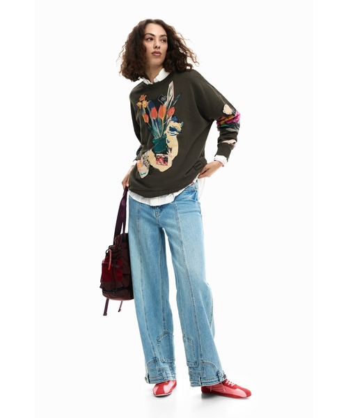Desigual（デシグアル）の「コラージュ絵柄のスウェット（スウェット・レディース・ブラック・XS/S/XL/M/L）」の4枚目の写真