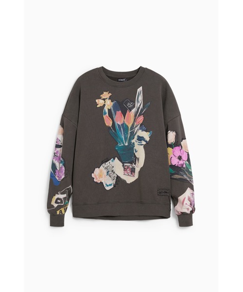 Desigual（デシグアル）の「コラージュ絵柄のスウェット（スウェット・レディース・ブラック・XS/S/XL/M/L）」の2枚目の写真