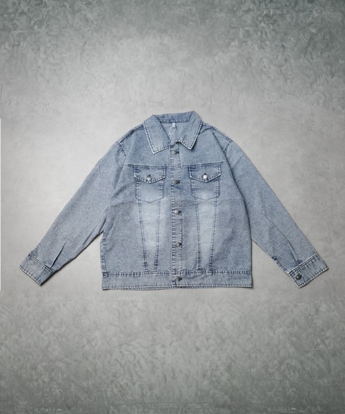 B.I.D.(ビーアイディー)の「《ブラスト加工ライトデニム TYPEⅢジャケット》(デニムジャケット・メンズ・ブラック/ブルー・MEDIUM)」の2枚目の写真