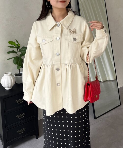 prose verse（プロズヴェール）の「ペプラムツイルジャケット（ブルゾン・レディース・アイボリー/ピンク・LARGE/MEDIUM）」の5枚目の写真