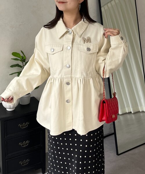 prose verse（プロズヴェール）の「ペプラムツイルジャケット（ブルゾン・レディース・アイボリー/ピンク・LARGE/MEDIUM）」の9枚目の写真