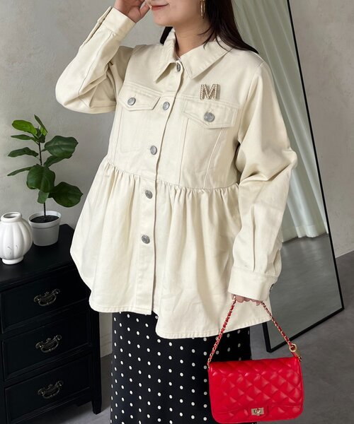 prose verse（プロズヴェール）の「ペプラムツイルジャケット（ブルゾン・レディース・アイボリー/ピンク・LARGE/MEDIUM）」の10枚目の写真