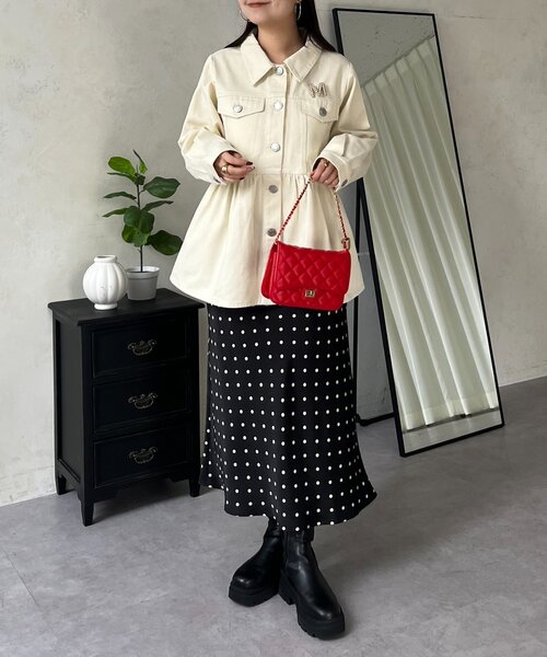 prose verse（プロズヴェール）の「ペプラムツイルジャケット（ブルゾン・レディース・アイボリー/ピンク・LARGE/MEDIUM）」の11枚目の写真