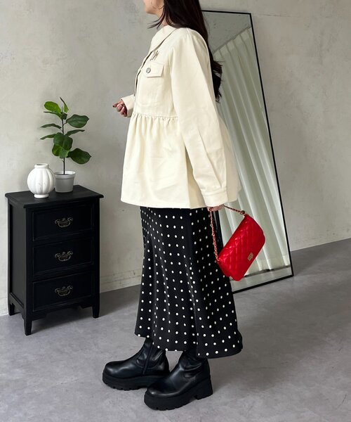 prose verse（プロズヴェール）の「ペプラムツイルジャケット（ブルゾン・レディース・アイボリー/ピンク・LARGE/MEDIUM）」の14枚目の写真