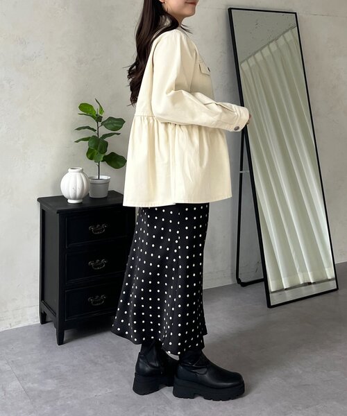 prose verse（プロズヴェール）の「ペプラムツイルジャケット（ブルゾン・レディース・アイボリー/ピンク・LARGE/MEDIUM）」の16枚目の写真