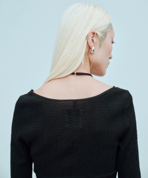 THINGS THAT MATTER（シングス ザット マター）の「CHAOS BUSTIER TOPS / カオス ビスチェ トップス（シャツ/ブラウス・レディース・ブラック/ボルドー/ブラック×ホワイト・FREE）」の15枚目の写真