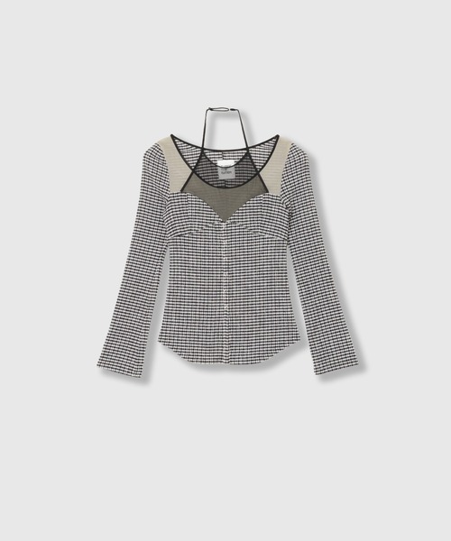 THINGS THAT MATTER（シングス ザット マター）の「CHAOS BUSTIER TOPS / カオス ビスチェ トップス（シャツ/ブラウス・レディース・ブラック/ボルドー/ブラック×ホワイト・FREE）」の16枚目の写真