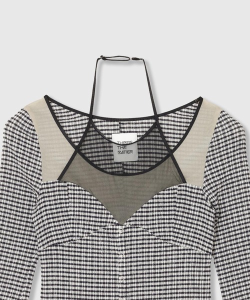 THINGS THAT MATTER（シングス ザット マター）の「CHAOS BUSTIER TOPS / カオス ビスチェ トップス（シャツ/ブラウス・レディース・ブラック/ボルドー/ブラック×ホワイト・FREE）」の17枚目の写真