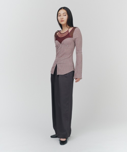 THINGS THAT MATTER(シングス ザット マター)の「CHAOS BUSTIER TOPS / カオス ビスチェ トップス(シャツ/ブラウス・レディース・ブラック/ボルドー/ブラック×ホワイト/ブラック×ベージュ/モスグリーン・FREE)」の16枚目の写真