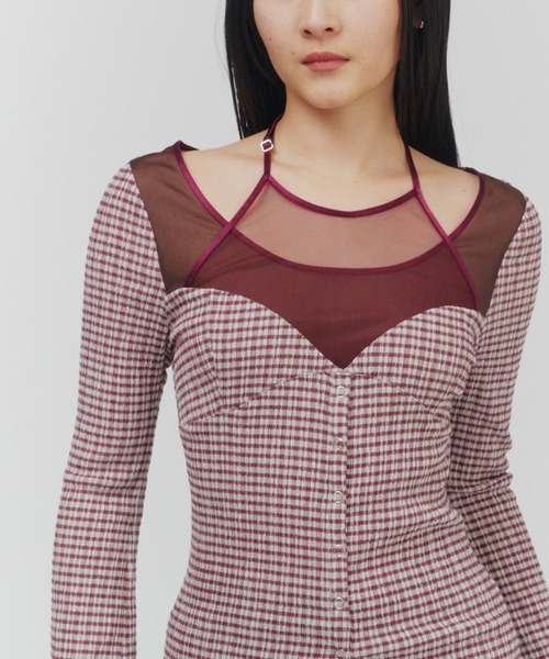 THINGS THAT MATTER(シングス ザット マター)の「CHAOS BUSTIER TOPS / カオス ビスチェ トップス(シャツ/ブラウス・レディース・ブラック/ボルドー/ブラック×ホワイト/ブラック×ベージュ/モスグリーン・FREE)」の13枚目の写真