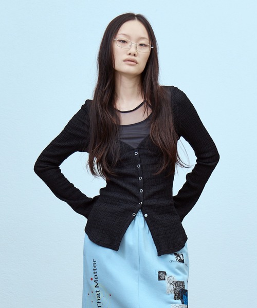 THINGS THAT MATTER(シングス ザット マター)の「CHAOS BUSTIER TOPS / カオス ビスチェ トップス(シャツ/ブラウス・レディース・ブラック/ボルドー/ブラック×ホワイト/ブラック×ベージュ/モスグリーン・FREE)」の19枚目の写真