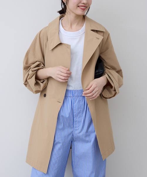 SLOBE IENA(スローブイエナ)の「《追加》コットンニュアンストレンチコート(トレンチコート・レディース・チャコールグレー/ベージュ・36/38)」の2枚目の写真