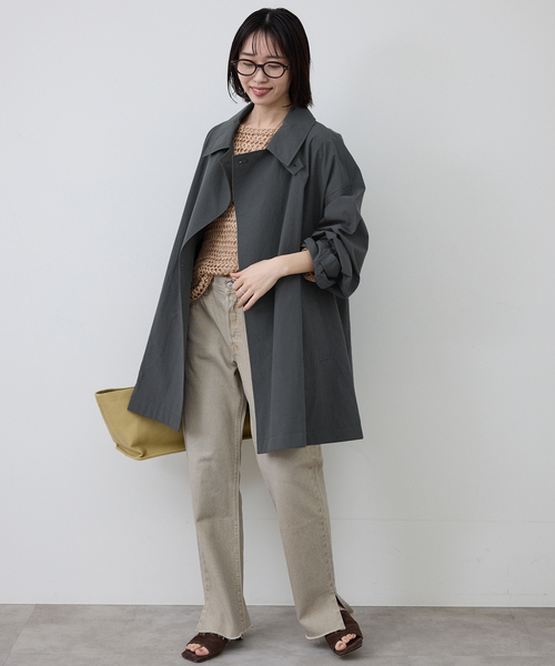 SLOBE IENA(スローブイエナ)の「《追加》コットンニュアンストレンチコート(トレンチコート・レディース・チャコールグレー/ベージュ・36/38)」の4枚目の写真