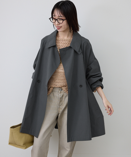 SLOBE IENA(スローブイエナ)の「《追加》コットンニュアンストレンチコート(トレンチコート・レディース・チャコールグレー/ベージュ・36/38)」の8枚目の写真