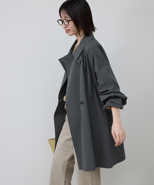 SLOBE IENA(スローブイエナ)の「《追加》コットンニュアンストレンチコート(トレンチコート・レディース・チャコールグレー/ベージュ・36/38)」の10枚目の写真