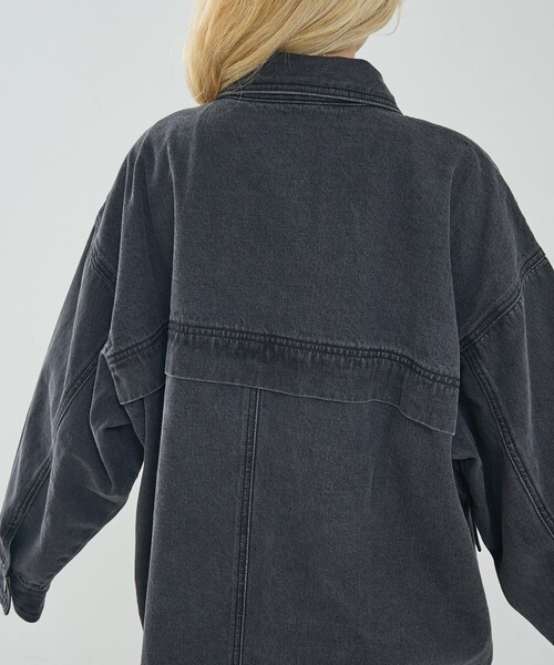 NOMINE（ノミネ）の「【セットアップ対応】オーバーサイズ デニム ジャケット / カバーオール（デニムジャケット・レディース・ブルー/チャコールグレー・フリー）」の22枚目の写真