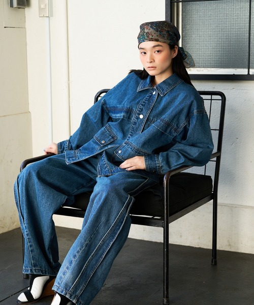 セール】【セットアップ対応】オーバーサイズ デニム ジャケット