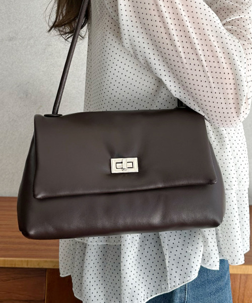 Eclat one(エクラワン)の「【Eclat one】ワンハンドル スクエア ミニ ショルダーバッグ(ショルダーバッグ・レディース・ブラック/アイボリー/ブラウン・FREE)」の3枚目の写真