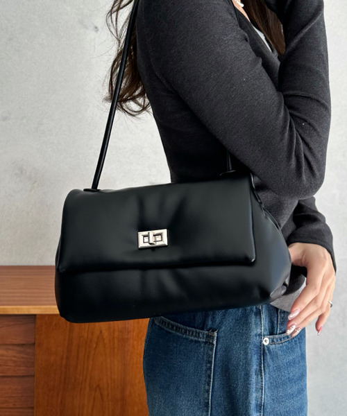 Eclat one(エクラワン)の「【Eclat one】ワンハンドル スクエア ミニ ショルダーバッグ(ショルダーバッグ・レディース・ブラック/アイボリー/ブラウン・FREE)」の5枚目の写真