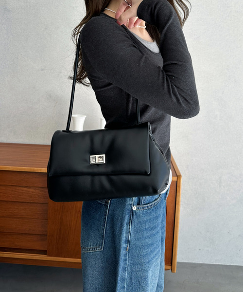 Eclat one(エクラワン)の「【Eclat one】ワンハンドル スクエア ミニ ショルダーバッグ(ショルダーバッグ・レディース・ブラック/アイボリー/ブラウン・FREE)」の6枚目の写真