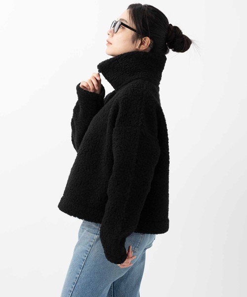 ABBEY MARKET(アビーマーケット)の「COLD BREAKER HALF-ZIP PULLOVER SIMPLY コールドブレイカー ハーフジッププルオーバー(ニット/セーター・レディース・ブラック・LARGE)」の2枚目の写真