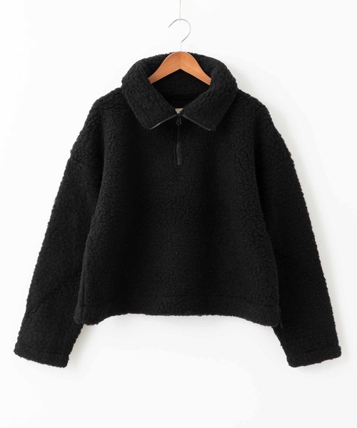 ABBEY MARKET(アビーマーケット)の「COLD BREAKER HALF-ZIP PULLOVER SIMPLY コールドブレイカー ハーフジッププルオーバー(ニット/セーター・レディース・ブラック・LARGE)」の4枚目の写真