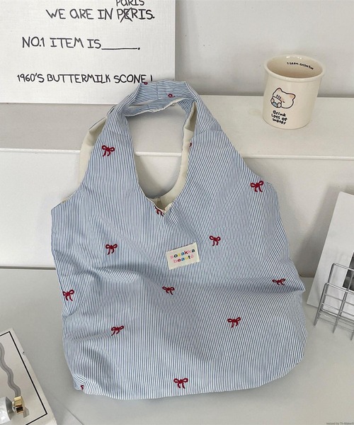 VIBGYOR(ヴィブジョー)の「Liaa/リボン 花 刺繍 トートバッグ A18746(トートバッグ・レディース・その他2/その他3/その他1・FREE)」の1枚目の写真