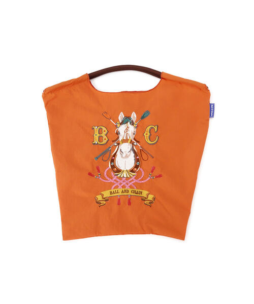 Ball&Chain（ボールアンドチェーン）の「Ball&Chain(ボールアンドチェーン) HORSESHOE/Mサイズ（エコバッグ/サブバッグ・レディース・グレー/オレンジ・F）」の12枚目の写真