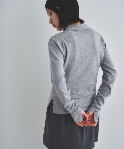 CODE A(コードエー)の「frill knit(ニット/セーター・レディース・ライトグリーン/オフホワイト/グレー・00)」の6枚目の写真