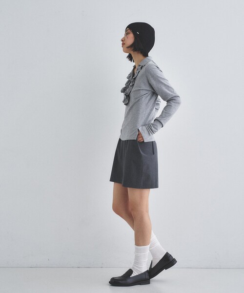 CODE A(コードエー)の「frill knit(ニット/セーター・レディース・ライトグリーン/オフホワイト/グレー・00)」の8枚目の写真