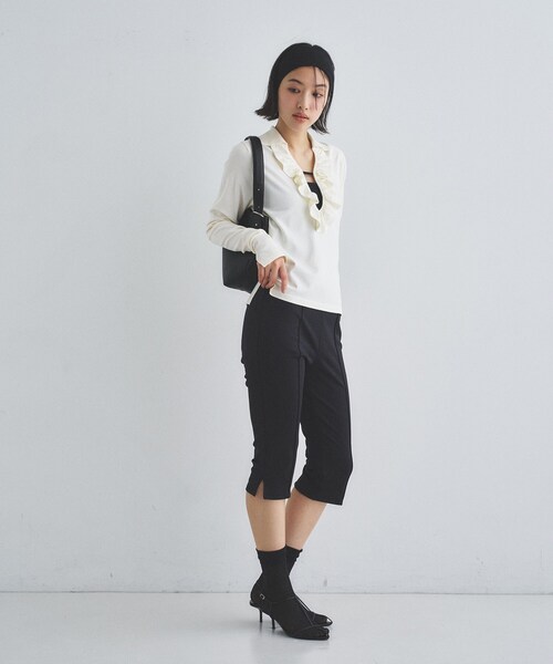 CODE A(コードエー)の「frill knit(ニット/セーター・レディース・ライトグリーン/オフホワイト/グレー・00)」の11枚目の写真