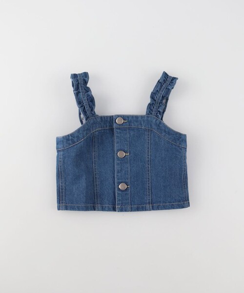 EDWIN（エドウィン）の「【Ou? by EDWIN】デニムビスチェ（ベスト・キッズ・ピンク/ブルー・150/140/130/120/110/100/90）」の8枚目の写真