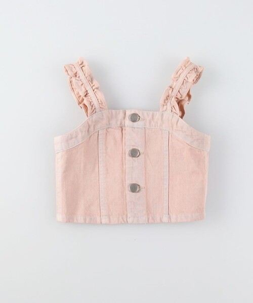 EDWIN（エドウィン）の「【Ou? by EDWIN】デニムビスチェ（ベスト・キッズ・ピンク/ブルー・150/140/130/120/110/100/90）」の3枚目の写真