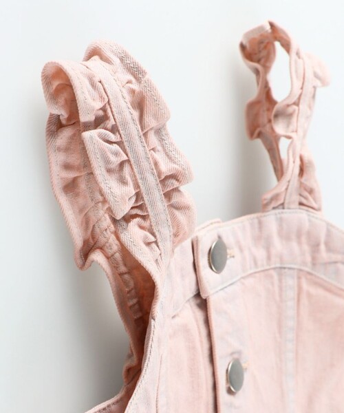 EDWIN（エドウィン）の「【Ou? by EDWIN】デニムビスチェ（ベスト・キッズ・ピンク/ブルー・150/140/130/120/110/100/90）」の4枚目の写真