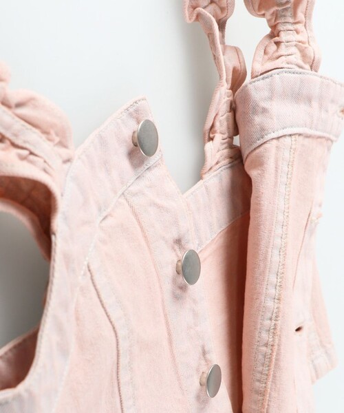 EDWIN（エドウィン）の「【Ou? by EDWIN】デニムビスチェ（ベスト・キッズ・ピンク/ブルー・150/140/130/120/110/100/90）」の5枚目の写真