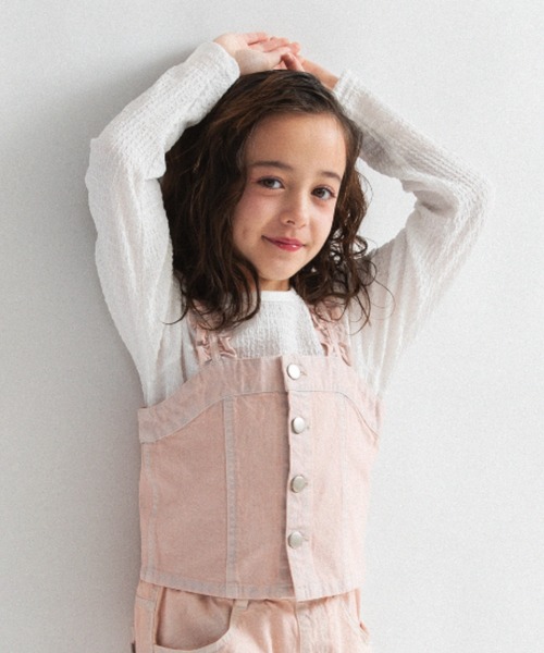 EDWIN（エドウィン）の「【Ou? by EDWIN】デニムビスチェ（ベスト・キッズ・ピンク/ブルー・150/140/130/120/110/100/90）」の14枚目の写真